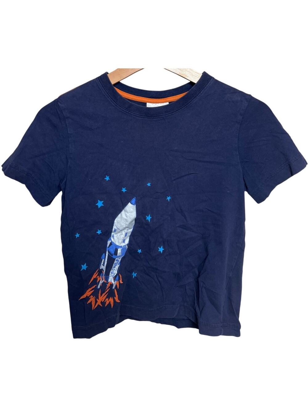 Hannah Andersson Boys Graphic T-shirt Rocket Size 120 (US 6-7)
